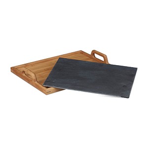 4052025209575 - Relaxdays Serviertablett Schieferplatte 2 Henkel Schiefer Deko Accessoire Küche H x B x T 6 x 405 x 32 cm natur 4052025209575 - Relaxdays Serviertablett Schieferplatte 2 Henkel Schiefer Deko Accessoire Küche H x B x T 6 x 405 x 32 cm natur