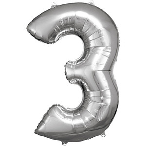0192937142202 - Luftballons Zahl 3 silber 0192937142202 amscan 0192937142202 - Luftballons Zahl 3 silber 0192937142202 amscan
