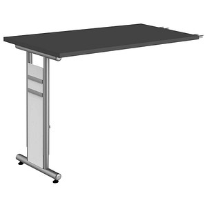 Kerkmann Anbautisch höhenverstellbar Priola anthrazit, silber rechteckig 100,0 x 60,0 x 68,0 – 82,0 cm