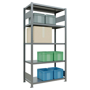 4004514283061 - Schulte Lagertechnik Fachbodenregal-Stecksystem MULTIplus 250 Grundregal Längenriegel 2000x1000x500 mm 5 Böden verzinkt