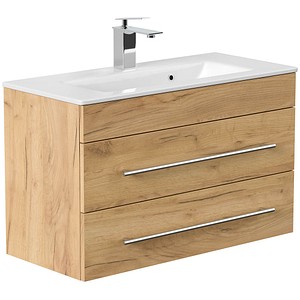 4251982674017 - POSSEIK Waschbecken mit Unterschrank PORTUS SLIMLINE 800 eiche gold 800 x 360 x 496 cm