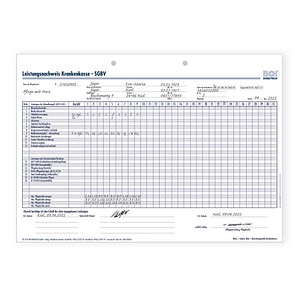 4052301034099 - Leistungsnachweis Krankenkasse SGBV Formulare 50 St