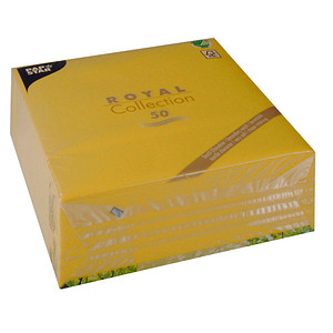 4002911116098 - Servietten Royal Collection 400 x 400 mm mit ¼-Falz kompostierbar FSC®-zertifiziertes Papier in Stoffoptik gelb 5 x 50 Stück 4002911116098 - Servietten Royal Collection 400 x 400 mm mit ¼-Falz kompostierbar FSC®-zertifiziertes Papier in Stoffoptik gelb 5 x 50 Stück