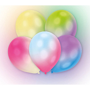 amscan® Luftballons LED Farbverlauf mehrfarbig, 5 St.