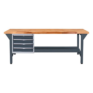4050049426879 - Werkbank  anthrazitgrau lichtgrau 4 Schubladen 2000 x 750 x 850 cm  4050049426879 ADB