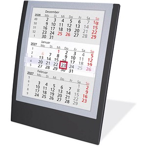 Tischkalender Einsteckkalender 2026/2027 schwarz/grau, 1 St.
