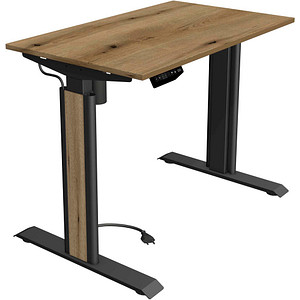 4044917449138 - Move 1 advance elektrisch höhenverstellbarer Schreibtisch eiche rechteckig T-Fuß-Gestell grau 1000 x 600 cm 4044917449138 Ker
