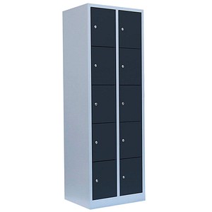 4061815518421 - Schließfachschrank 520528 Metall 2 Abteile mit 10 Fächern abschließbar 60x180cm (BxH) anthrazit 4061815518421 LÜLLMANN 4061815518421 - Schließfachschrank 520528 Metall 2 Abteile mit 10 Fächern abschließbar 60x180cm (BxH) anthrazit 4061815518421 LÜLLMANN