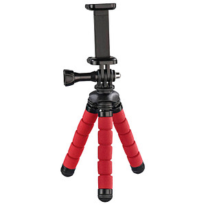 4007249046116 - hama Flex Ministativ für Smartphones schwarz rot max Arbeitshöhe 140 cm 4007249046116 - hama Flex Ministativ für Smartphones schwarz rot max Arbeitshöhe 140 cm