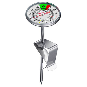 4004094129575 - Milch-Thermometer mit Clip Kerntemperatur-Lebensmittelthermometer silber