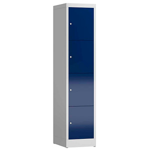 4061815857919 - Schließfachschrank ClassiX enzianblau lichtgrau X-523411 4 Schließfächer 415 x 500 x 1800 cm 4061815857919 LÜLLMANN