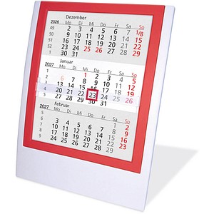 Tischkalender Einsteckkalender 2026/2027 weiß/rot, 1 St.