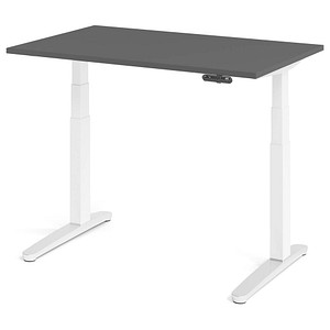 4032062324356 - XBHM12 elektrisch höhenverstellbarer Schreibtisch grafit rechteckig C-Fuß-Gestell weiß 1200 x 800 cm