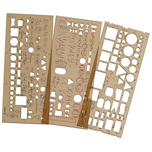 8593540100603 - Kunststoff-Schablonen-Set Elektro 703071 rauchgrau-transparent 8593540100603 703071 3 Stück