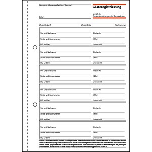 4004360806667 - Formularbuch Gästeregistrierung - A5 100 Blatt 4004360806667 SI