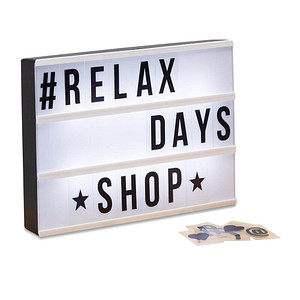4052025215385 - Light Box Leuchtbox Set mit 85 Zeichen Buchstaben led Leuchtschild HxBxT 22 x 30 x 45 cm weiß schwarz - Relaxdays 4052025215385 - Light Box Leuchtbox Set mit 85 Zeichen Buchstaben led Leuchtschild HxBxT 22 x 30 x 45 cm weiß schwarz - Relaxdays