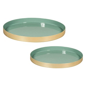 4006166936593 - Dekoartikel eukalyptus gold Metall-Tablett Ø 200 + 250 cm 2 St