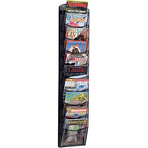 Helit Prospekthalter Mesh 26 x 129 x 9,5 cm (B x H x T) DIN A4 Stahl schwarz 10 Fächer 4012086007114 Helit