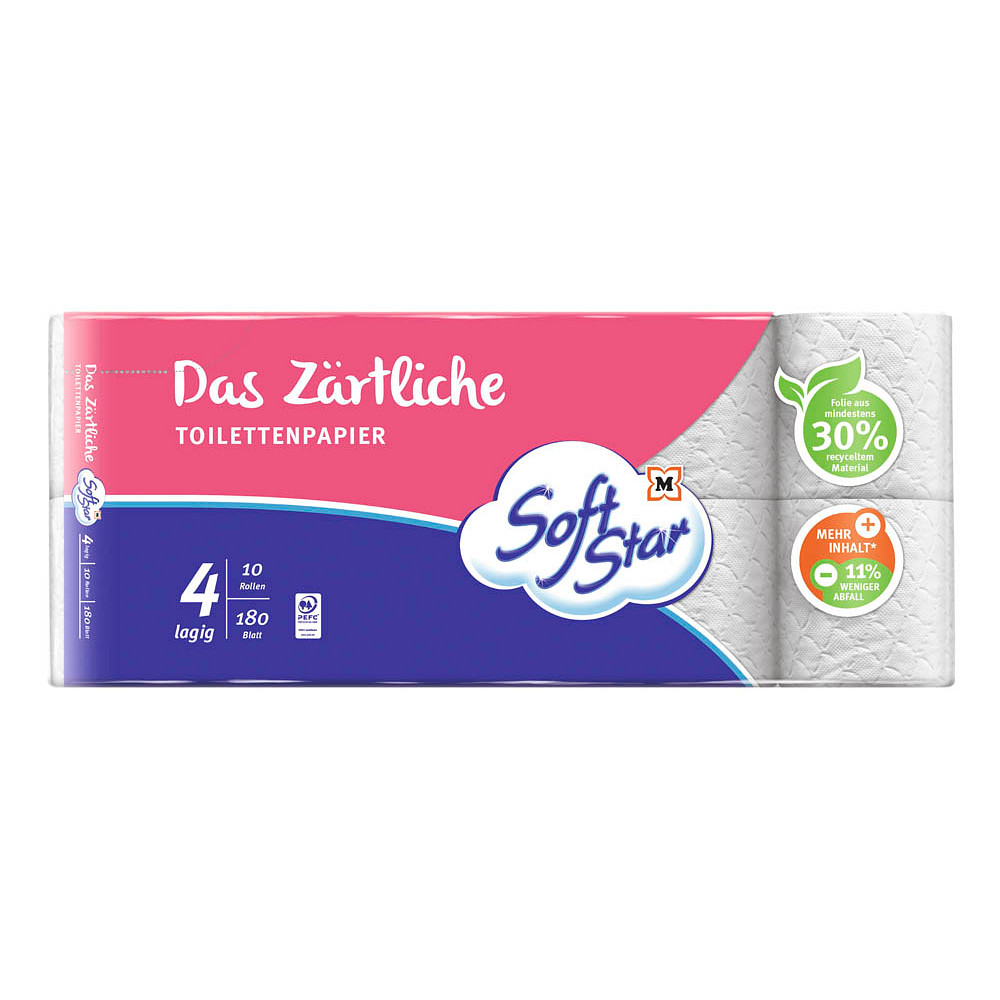 Soft Star Toilettenpapier Das Zärtliche 4-lagig 10 Rollen