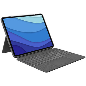 Logitech COMBO TOUCH Tablet-Tastatur grau geeignet für Apple iPad Pro 12,9" 5. Gen (2021), Apple iPad Pro 12,9" 6. Gen (