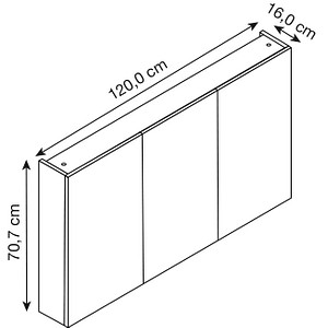 4027181095003 - Spiegelschrank Basic weiß glanz 1200 x 160 x 707 cm 4027181095003 MÖBELPARTNER