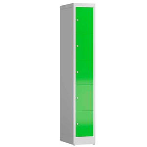 4061815857223 - Schließfachschrank ClassiX gelbgrün lichtgrau X-520515 5 Schließfächer 310 x 500 x 1800 cm 4061815857223 LÜLLMANN