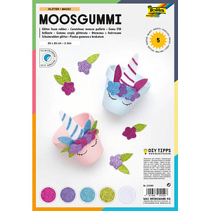 folia Moosgummi Glitter Magic mehrfarbig 5 Bogen