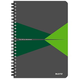 4002432112708 - Collegeblock 4458-00-55 Office Muster kariert   kariert Rand beidseitig A5 90g grau 90 Blatt 4002432112708 Leitz