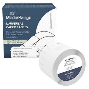 4260459618713 - Etiketten kompatibel zu Dymo 11356S0722560 300 Etiketten 41 x 89 mm (H x B) schwarz auf weiß 4260459618713 MediaRange