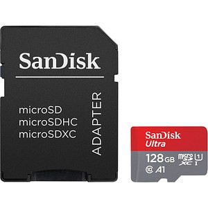 0619659200558 - SanDisk Ultra - Flash-Speicherkarte (microSDXC-an-SD-Adapter inbegriffen) - 128 GB - A1 UHS Class 1 Class10 - microSDXC UHS-I 0619659200558 - SanDisk Ultra - Flash-Speicherkarte (microSDXC-an-SD-Adapter inbegriffen) - 128 GB - A1 UHS Class 1 Class10 - microSDXC UHS-I