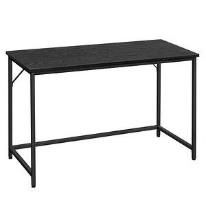 VASAGLE Schreibtisch schwarz rechteckig, 4-Fuß-Gestell schwarz 120,0 x 60,0 cm