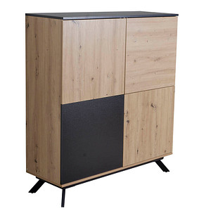 4251757707056 - WOHNLING Highboard 110x125x40 cm MDF Sideboard Eiche Dekor Kommode Anrichte