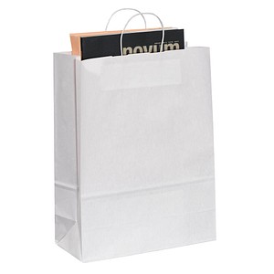 VP Papier-Tragetaschen Toptwist weiß 32,0 x 42,0 cm, 50 St.
