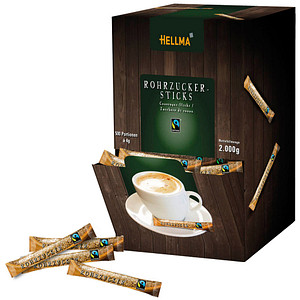 HELLMA Rohrohrzucker-Sticks 500x4,0 g Thekenspender