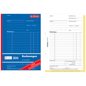 10 x Herlitz Formularbuch Rechnung A5 305 2x40 Blatt selbstdurchschrei