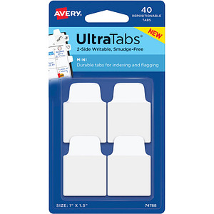 AVERY Zweckform UltraTabs Mini Haftmarker weiß 40 Blatt
