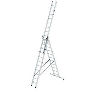 MUNK Multifunktionsleiter 11109 nivello, 3x 11 Stufen, silber, Aluminium 4031405111097 MUNK