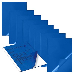 50 DURABLE Klemmschienenhüllen DIN A4 blau genarbt 0,22 mm