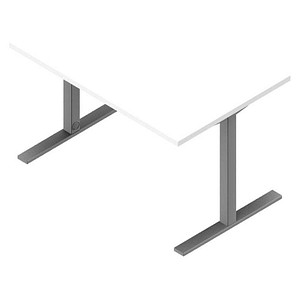 8029466989843 - Schreibtisch IASC120 BAA 65-130cm (H) 120x80cm (BxT) rechteckig weiß   silber 8029466989843 Quadrifoglio