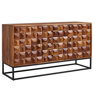 4251757703645 - WOHNLING Sideboard 145x81x45 cm Holz Massiv Kommode Anrichte Modern Standschrank