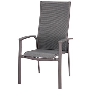 BEST Gartenstuhl mit Armlehnen Larino anthrazit, Metall, 1 St.