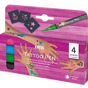 4000798120405 - Tattoo Pen 4er Set Anker Sterne Schmetterling Tattoo Pen - Kreul 4000798120405 - Tattoo Pen 4er Set Anker Sterne Schmetterling Tattoo Pen - Kreul