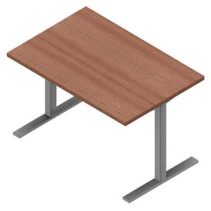 8029466989850 - Schreibtisch IASC120 NOA 65-130cm (H) 120x80cm (BxT) rechteckig nussbaum canaletto   silber 8029466989850 Quadrifoglio