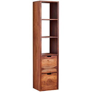 4251757703416 - WOHNLING Wandregal mit Schubladen 150 cm Holz Schweberegal Regal Hängend Massiv