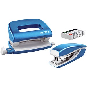 Leitz Locher-Heftgerät-Set NeXXt WOW Mini 5561-20-36, blau metallic, 1 mm/10 Blatt 4002432100804 Leitz