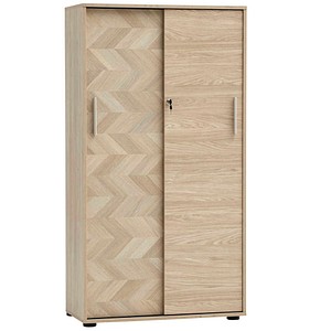MÖBELPARTNER Schiebetürenschrank Arezzo, 702099 eiche hell 3 Fachböden 80,1 x 38,2 x 150,0 cm