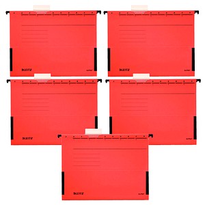 4002432332274 - 5 x Hängetasche Alpha A4 250g qm Karton mit Leinenfröschen rot V