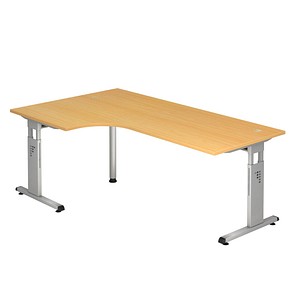 OS 82 höhenverstellbarer Schreibtisch buche L-Form OS 82 höhenverstellbarer Schreibtisch buche L-Form