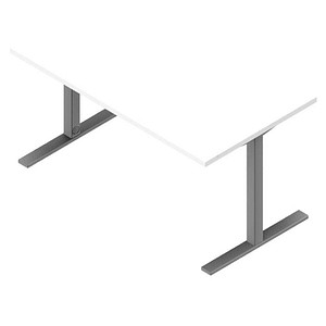 8029466989874 - Schreibtisch IASC140 BAA 65-130cm (H) 140x80cm (BxT) rechteckig weiß silber 8029466989874 Quadrifoglio 8029466989874 - Schreibtisch IASC140 BAA 65-130cm (H) 140x80cm (BxT) rechteckig weiß silber 8029466989874 Quadrifoglio