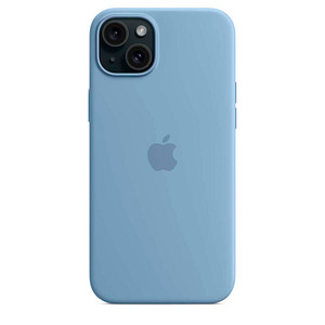 0194253939757 - Silicon Case MagSafe Backcover iPhone 15 Plus Winterblau Induktives Laden Stoßfest